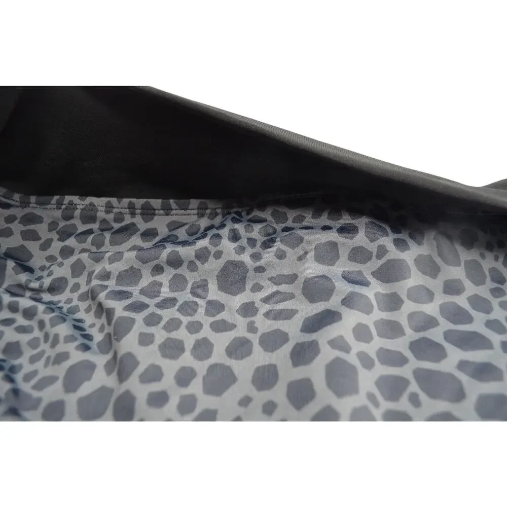 ROBIN PICCONE Women's Black & Gray Giraffe Print Shirred Waist Bikini Bottoms